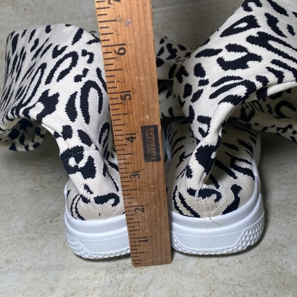 Leopard Print Over-The-Knee Thigh High Sock Sneakers With White Sole - Picture 5 of 6